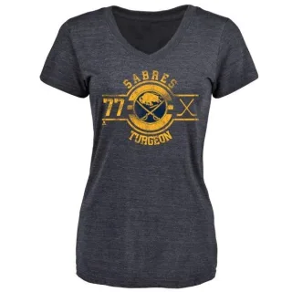 Pierre Turgeon Women's Buffalo Sabres Insignia Tri-Blend T-Shirt - Navy