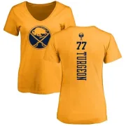 Pierre Turgeon Women's Buffalo Sabres One Color Backer T-Shirt - Gold