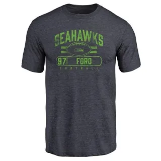 Poona Ford Seattle Seahawks Flanker Tri-Blend T-Shirt - Navy