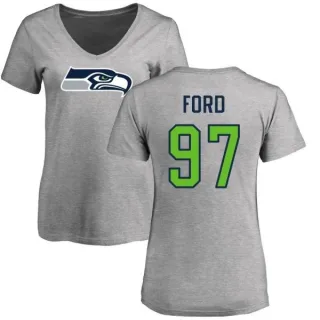 Poona Ford Women's Seattle Seahawks Name & Number Logo Slim Fit T-Shirt - Ash