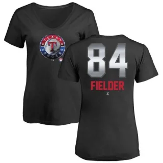 Prince Fielder Women's Texas Rangers Midnight Mascot V-Neck T-Shirt - Black