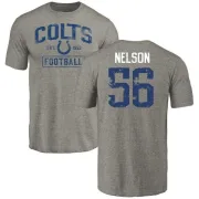 Quenton Nelson Indianapolis Colts Gray Distressed Name & Number Tri-Blend T-Shirt