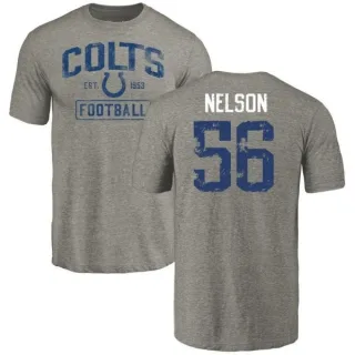 Quenton Nelson Indianapolis Colts Gray Distressed Name & Number Tri-Blend T-Shirt