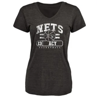 Quincy Acy Women's Brooklyn Nets Black Baseline Tri-Blend T-Shirt