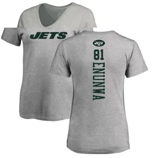 Quincy Enunwa Women's New York Jets Backer V-Neck T-Shirt - Ash