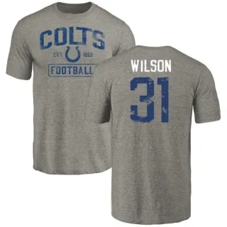 Quincy Wilson Indianapolis Colts Gray Distressed Name & Number Tri-Blend T-Shirt