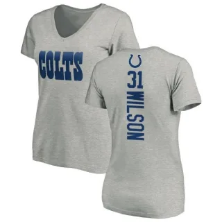 Quincy Wilson Women's Indianapolis Colts Backer V-Neck T-Shirt - Ash