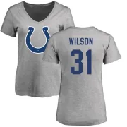 Quincy Wilson Women's Indianapolis Colts Name & Number Logo Slim Fit T-Shirt - Ash