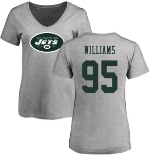 Quinnen Williams Women's New York Jets Name & Number Logo Slim Fit T-Shirt - Ash