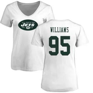 Quinnen Williams Women's New York Jets Name & Number Logo Slim Fit T-Shirt - White