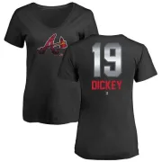 R.A. Dickey Women's Atlanta Braves Midnight Mascot V-Neck T-Shirt - Black