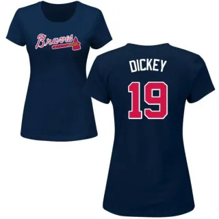 R.A. Dickey Women's Atlanta Braves Name & Number T-Shirt - Navy