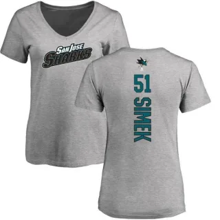 Radim Simek Women's San Jose Sharks Backer T-Shirt - Ash