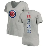 Rafael Palmeiro Women's Chicago Cubs Backer Slim Fit T-Shirt - Ash