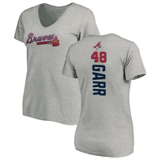 Ralph Garr Women's Atlanta Braves Backer Slim Fit T-Shirt - Ash