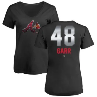 Ralph Garr Women's Atlanta Braves Midnight Mascot V-Neck T-Shirt - Black