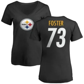 Ramon Foster Women's Pittsburgh Steelers Name & Number Logo Slim Fit T-Shirt - Black