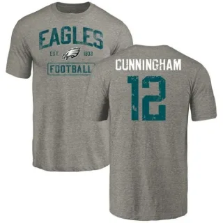 Randall Cunningham Philadelphia Eagles Gray Distressed Name & Number Tri-Blend T-Shirt