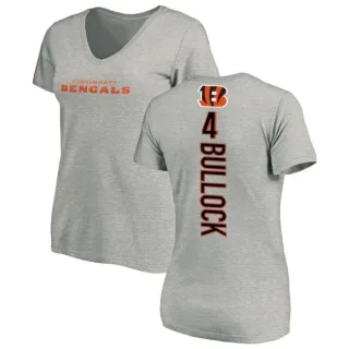 Randy Bullock Women's Cincinnati Bengals Backer V-Neck T-Shirt - Ash