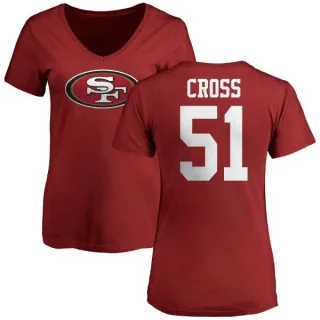 Randy Cross Women's San Francisco 49ers Name & Number Logo Slim Fit T-Shirt - Red