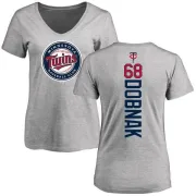 Randy Dobnak Women's Minnesota Twins Backer Slim Fit T-Shirt - Ash