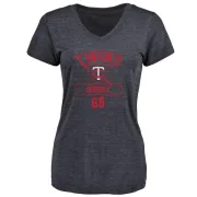 Randy Dobnak Women's Minnesota Twins Base Runner Tri-Blend T-Shirt - Navy