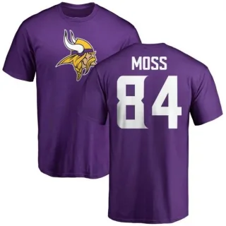 Randy Moss Minnesota Vikings Name & Number Logo T-Shirt - Purple