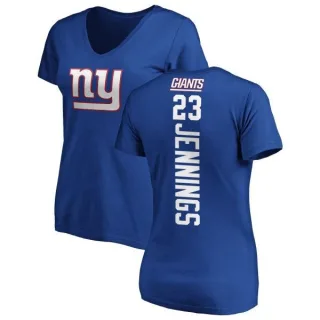 Rashad Jennings Women's New York Giants Backer Slim Fit T-Shirt - Royal