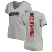 Rashad Jennings Women's New York Giants Backer V-Neck T-Shirt - Ash