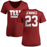 Rashad Jennings Women's New York Giants Name & Number Logo Slim Fit T-Shirt - Red