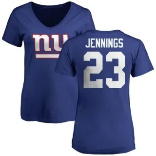 Rashad Jennings Women's New York Giants Name & Number Logo Slim Fit T-Shirt - Royal