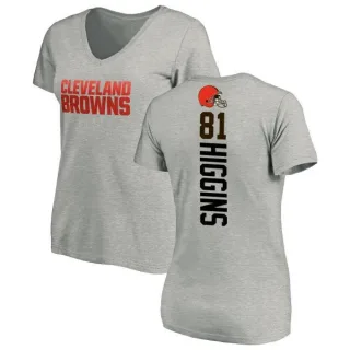 Rashard Higgins Women's Cleveland Browns Backer V-Neck T-Shirt - Ash