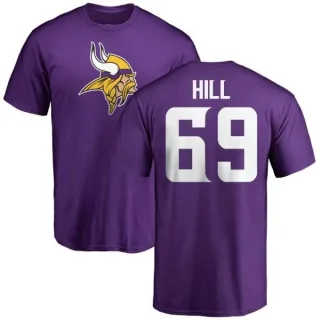 Rashod Hill Minnesota Vikings Name & Number Logo T-Shirt - Purple