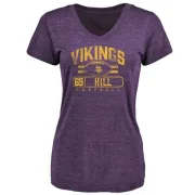 Rashod Hill Women's Minnesota Vikings Flanker Tri-Blend T-Shirt - Purple