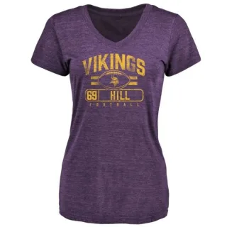 Rashod Hill Women's Minnesota Vikings Flanker Tri-Blend T-Shirt - Purple