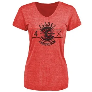 Rasmus Andersson Women's Calgary Flames Insignia Tri-Blend T-Shirt - Red