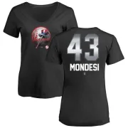 Raul Mondesi Women's New York Yankees Midnight Mascot V-Neck T-Shirt - Black