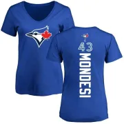 Raul Mondesi Women's Toronto Blue Jays Backer Slim Fit T-Shirt - Royal