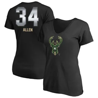 Ray Allen Women's Milwaukee Bucks Black Midnight Mascot T-Shirt