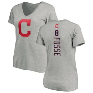 Ray Fosse Women's Cleveland Indians Backer Slim Fit T-Shirt - Ash