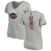 Ray Knight Women's New York Mets Backer Slim Fit T-Shirt - Ash