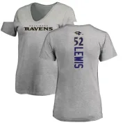 Ray Lewis Women's Baltimore Ravens Backer V-Neck T-Shirt - Ash