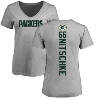 Ray Nitschke Women's Green Bay Packers Backer V-Neck T-Shirt - Ash