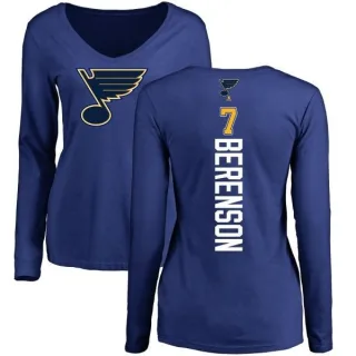 Red Berenson Women's St. Louis Blues Backer V-Neck Long-Sleeve T-Shirt - Royal