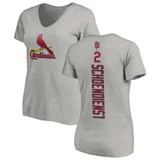 Red Schoendienst Women's St. Louis Cardinals Backer Slim Fit T-Shirt - Ash