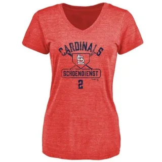 Red Schoendienst Women's St. Louis Cardinals Base Runner Tri-Blend T-Shirt - Red