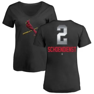 Red Schoendienst Women's St. Louis Cardinals Midnight Mascot V-Neck T-Shirt - Black