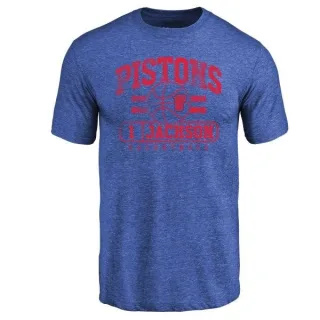 Reggie Jackson Detroit Pistons Royal Baseline Tri-Blend T-Shirt
