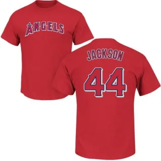 Reggie Jackson Los Angeles Angels of Anaheim Name & Number T-Shirt - Red