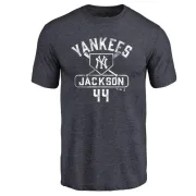 Reggie Jackson New York Yankees Base Runner Tri-Blend T-Shirt - Navy